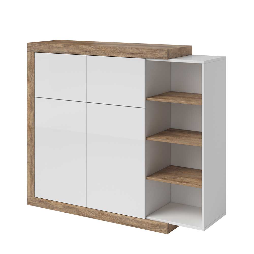 Design Highboard mit 2 Klappen & 2 Türen - Milvara