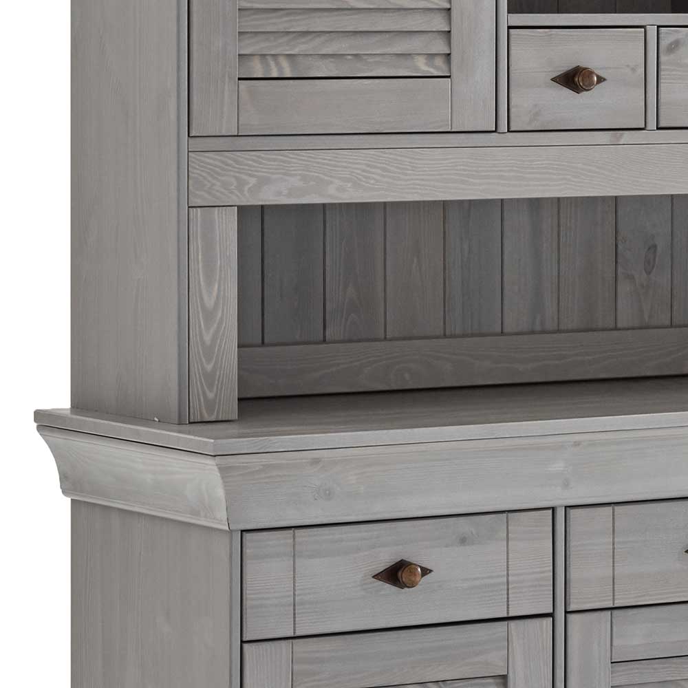 Grauer Buffet-Schrank im modernen Country Look - Newston