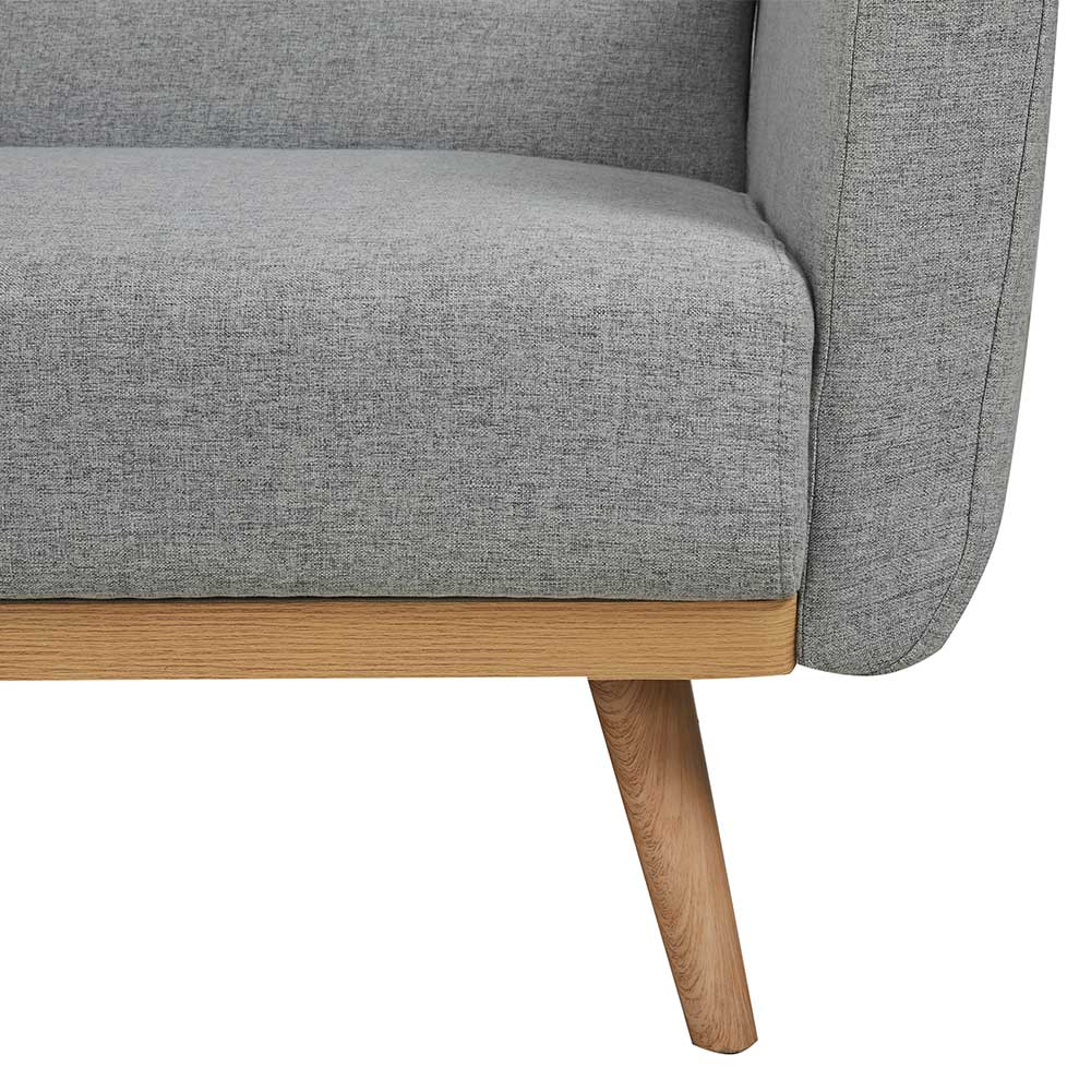 Hellgraues 3er Klappsofa im Skandi Design - Belinda