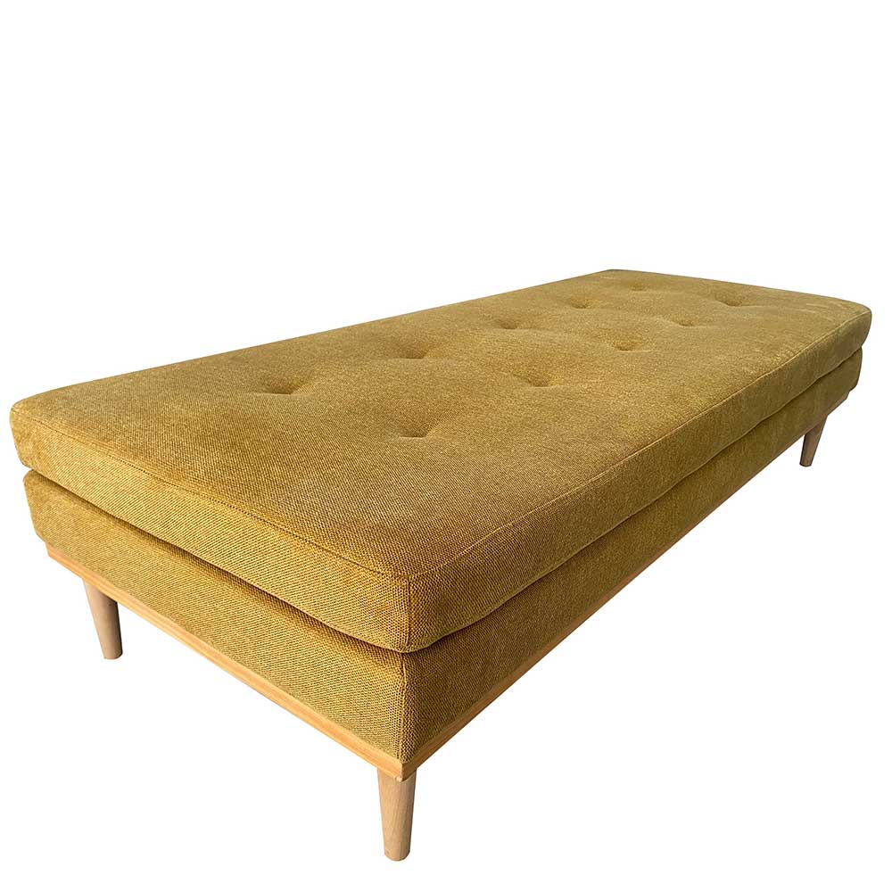 Retro Daybed Sofaliege in Gelb & Natur - Loppia