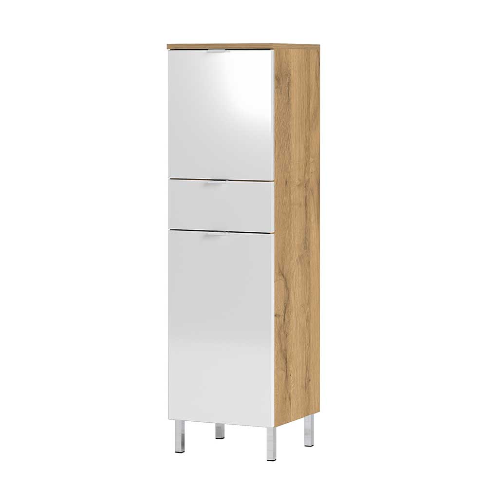 34x120x34 Badschrank 2-türig & Schublade - Narilos