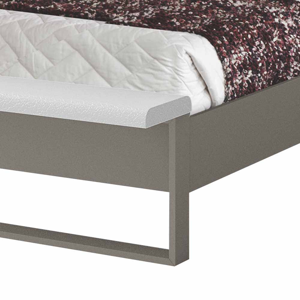 Futonbett Elvator in Grau Metall