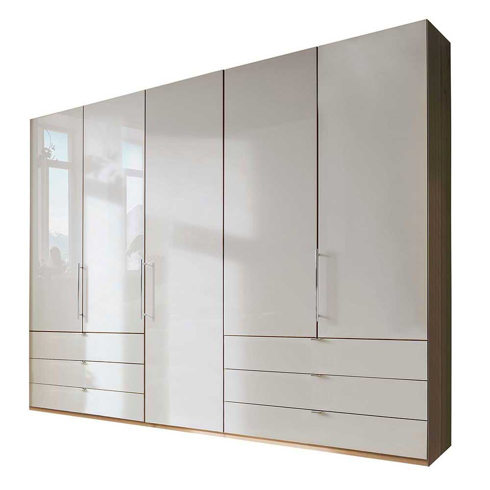 Schlafzimmerkleiderschrank in Beige Glas - Lesegano