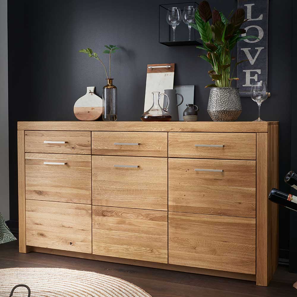 170x92x45 Wildeiche Sideboard aus geöltem Massivholz - Loitons