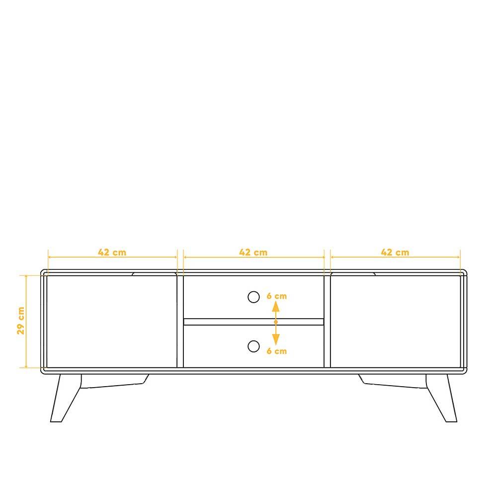 134x48x40 TV Schrank mit Türen & Fächern - Diesta