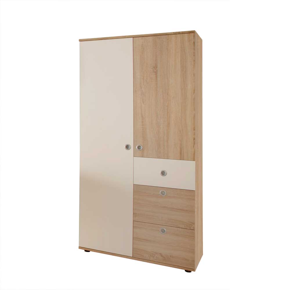 90x191x53 Baby Kleiderschrank zweifarbig - Silvado