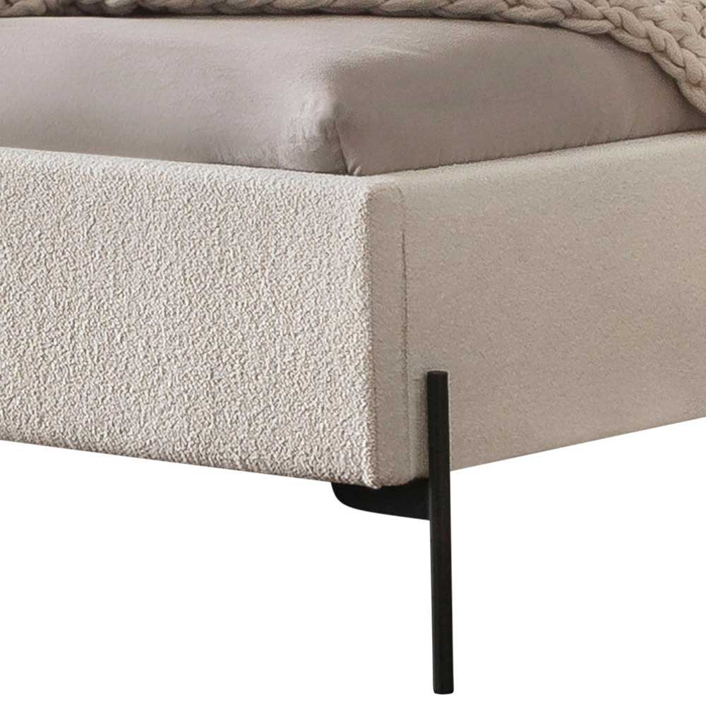 Boucle Stoffbett in Creme Weiß - Fontana