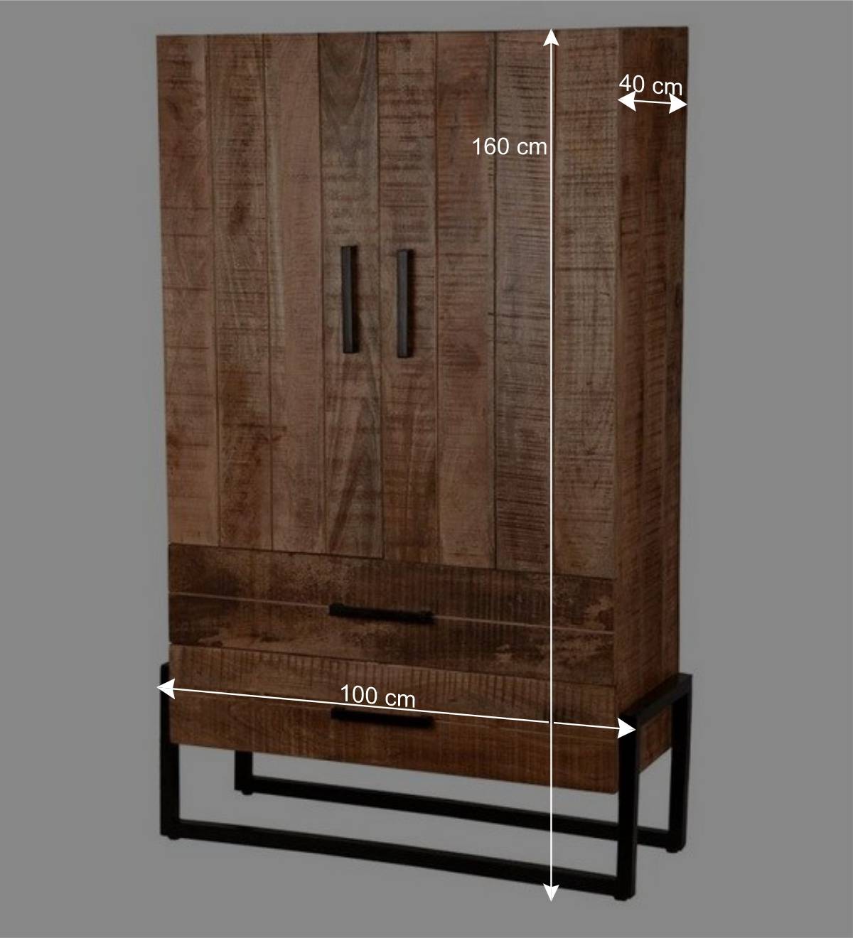 100x160x40 Industrial Schrank mit zwei Türen - Schanow