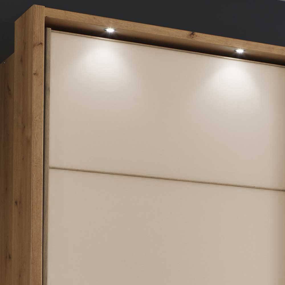 300 cm breiter Schwebetürenschrank mit Glas Beige - Placonia