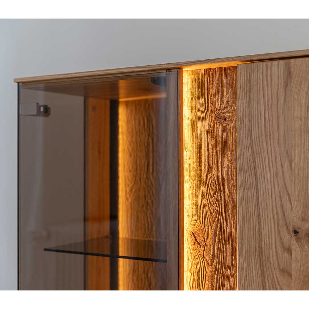 Wohnzimmerschrank mit Glas und LED Licht - Cocondar