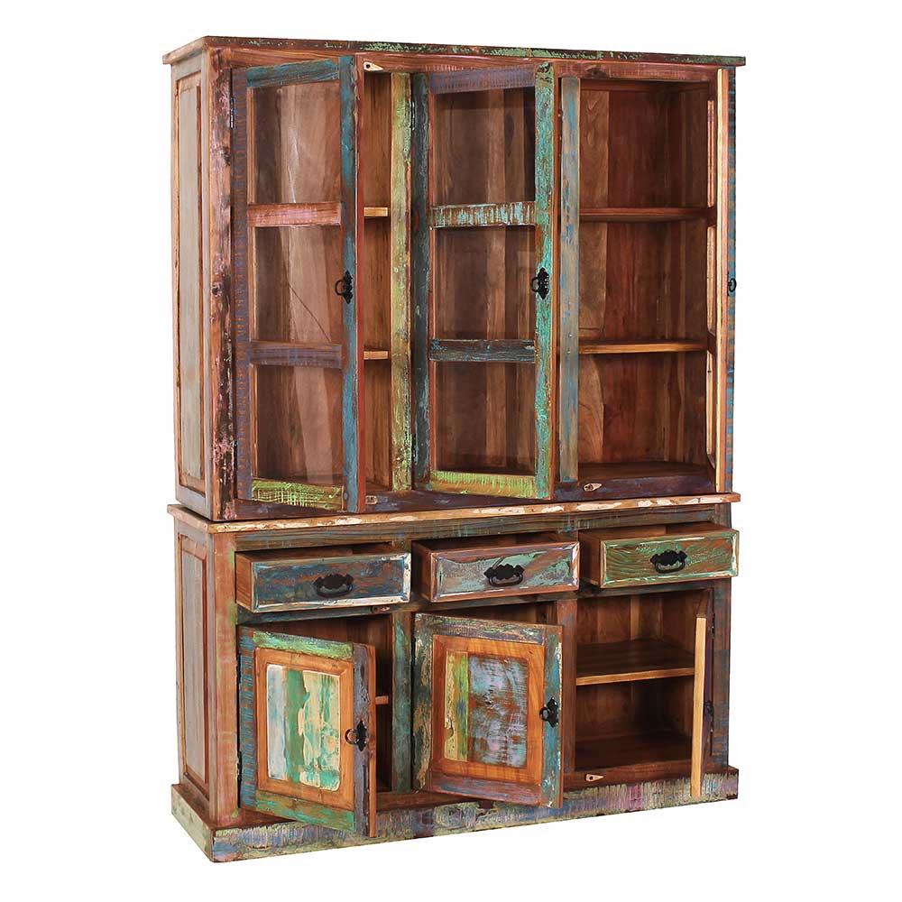 Shabby Chic Buffetschrank in Braun Bunt - Jamaica