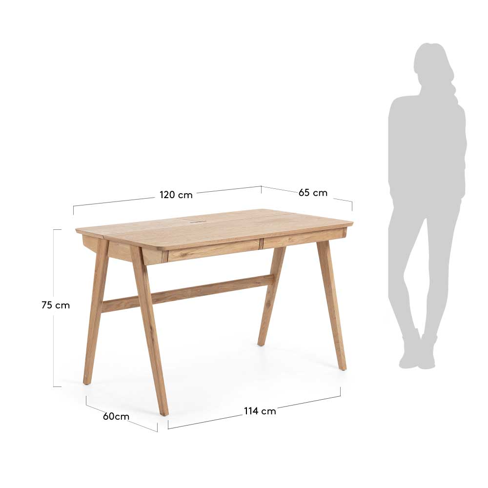 Naturfarbener Schreibtisch im Hygge Look - Calmaro