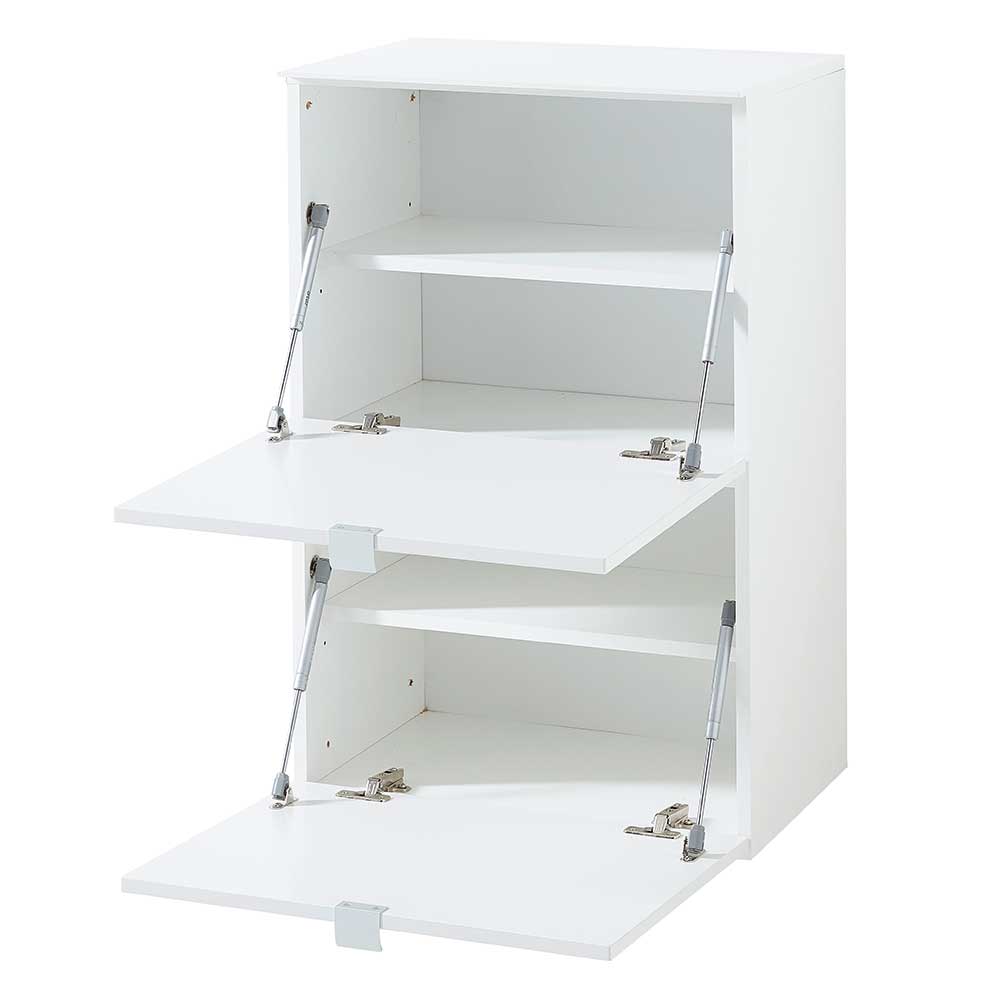 Weißer Klappen Schuhschrank 55x84x37 cm - Indiesta