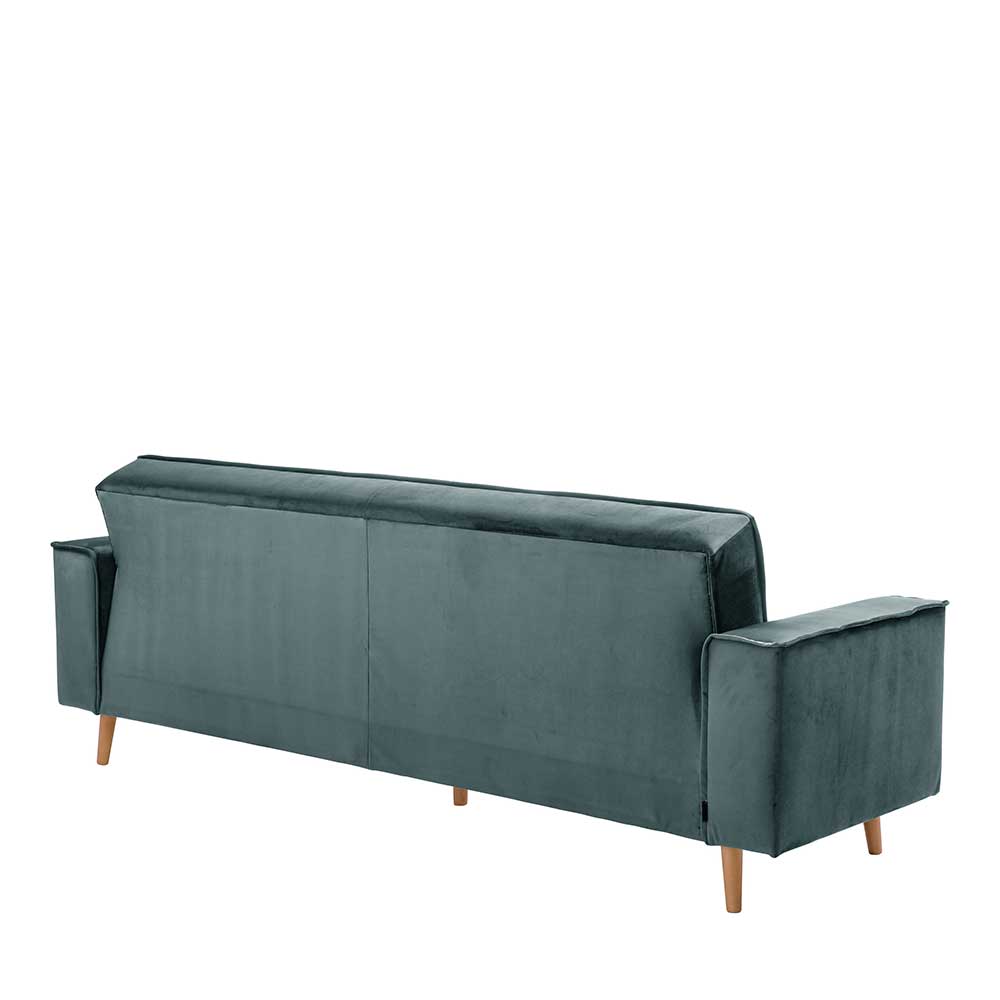 Samtvelours Schlafsofa in Blaugrau - Lymeca