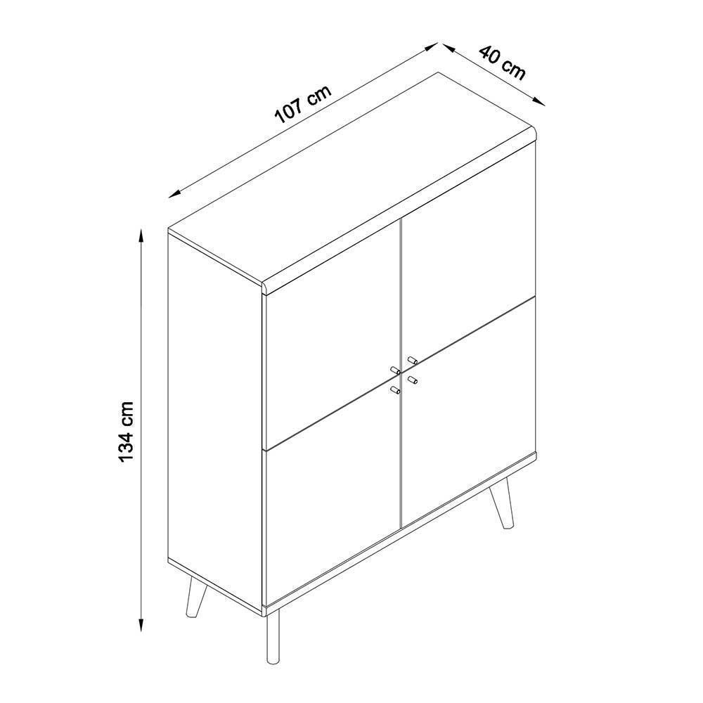 Set Wohnzimmer Einrichtung zweifarbig - Cablos (fünfteilig)