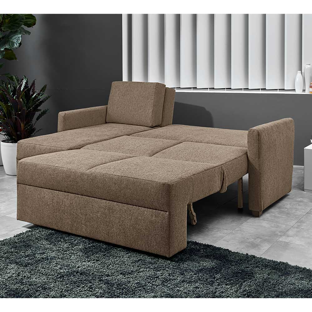 Ecksofa mit Schlaffunktion in Taupe - Movito