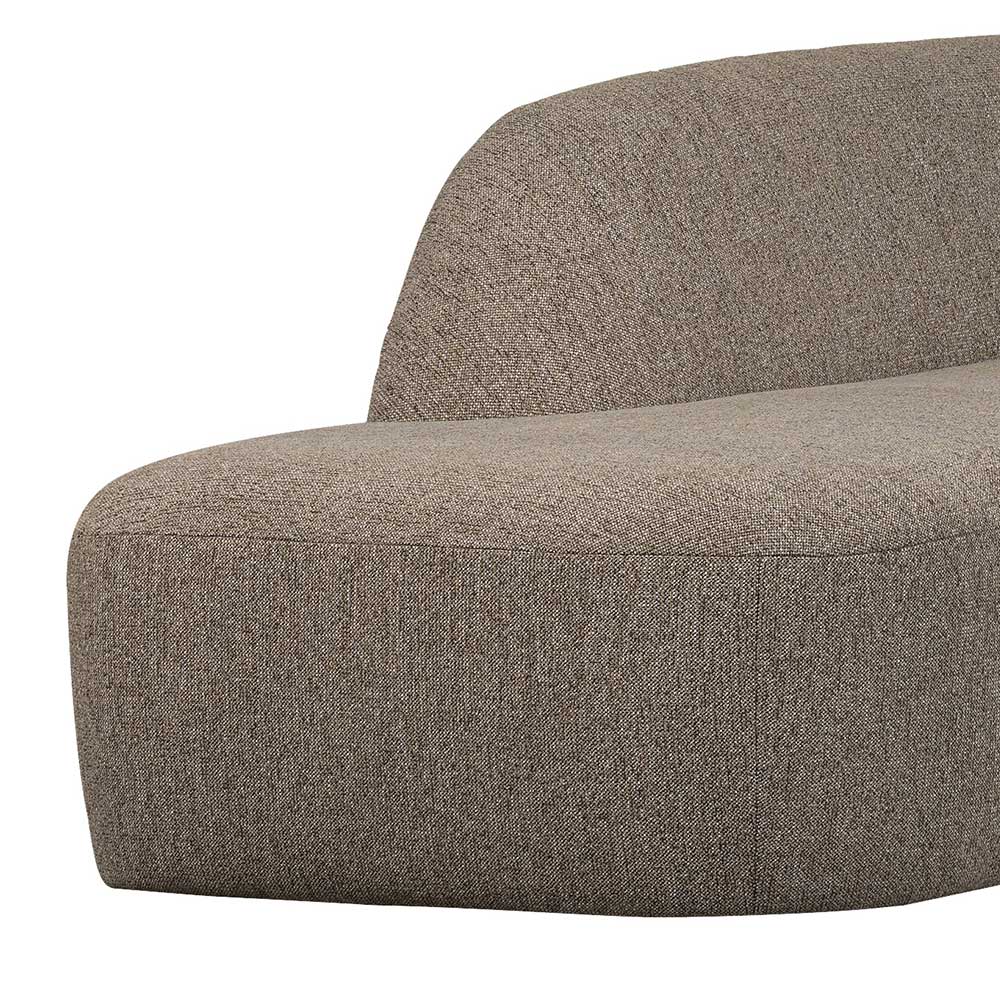 Ecksofa in Hellbraun Chenille Bezug - Acira