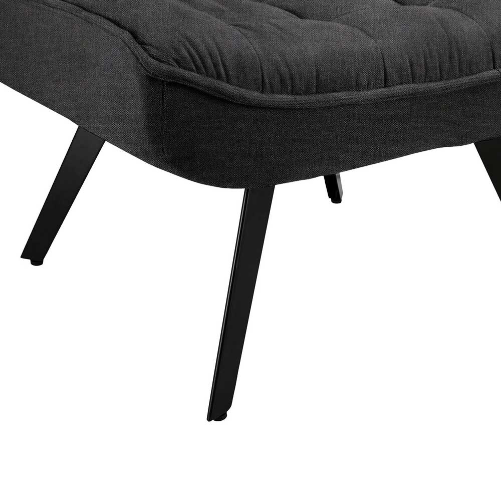 Lounge Sessel mit Hocker in Anthrazit - Mook (zweiteilig)