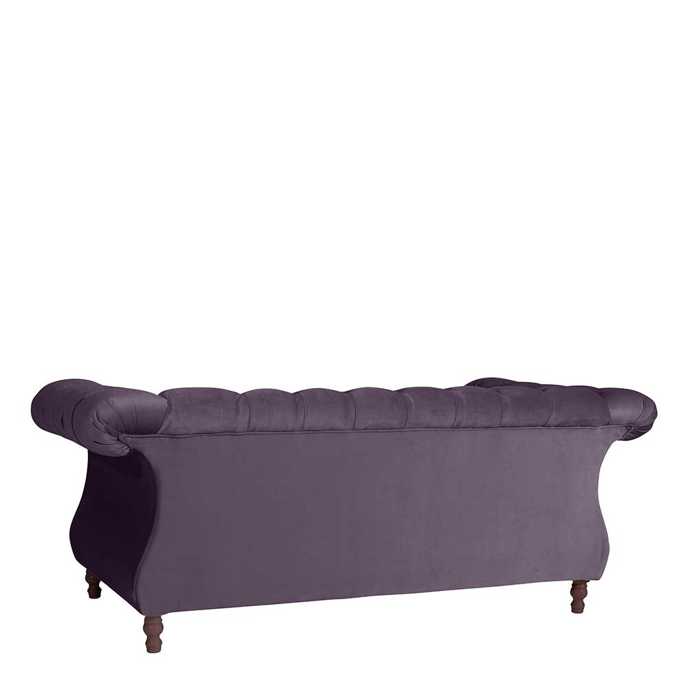 Samtvelours Sofa in Dunkellila - Valbreda