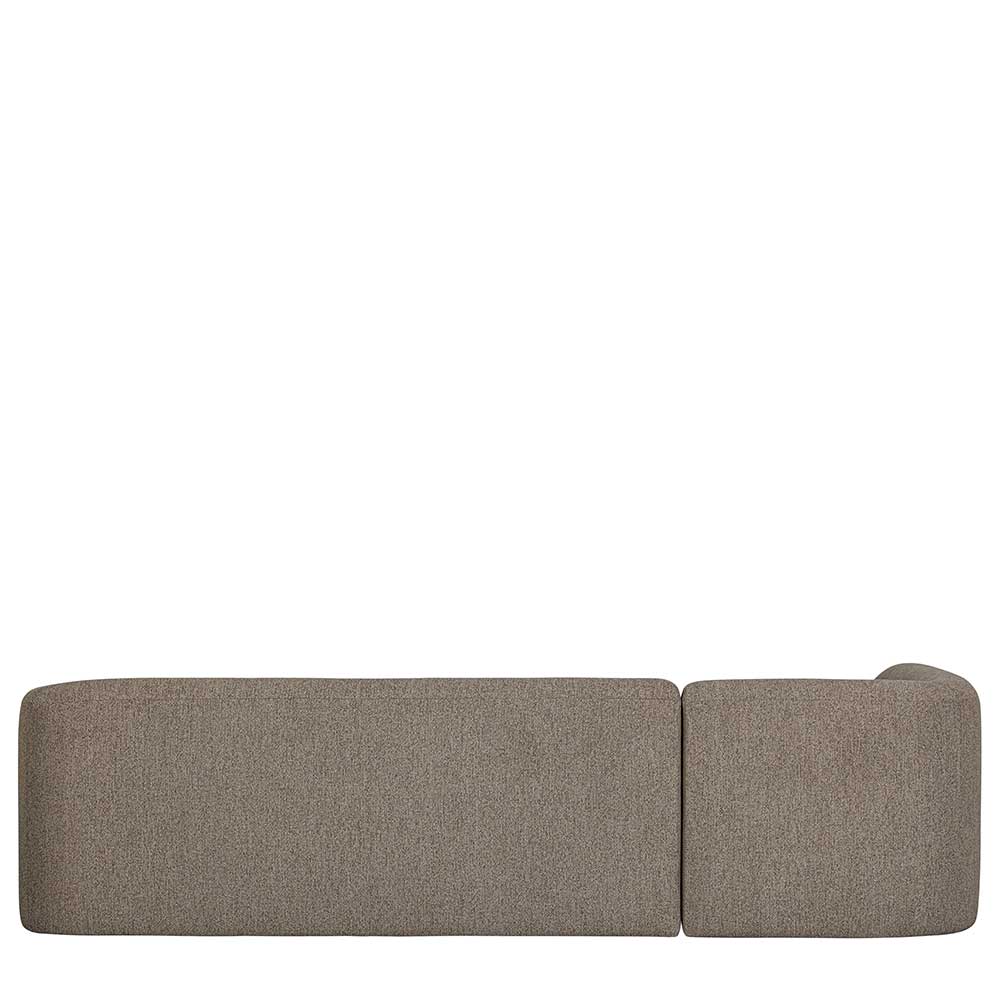 Ecksofa in Hellbraun Chenille Bezug - Acira