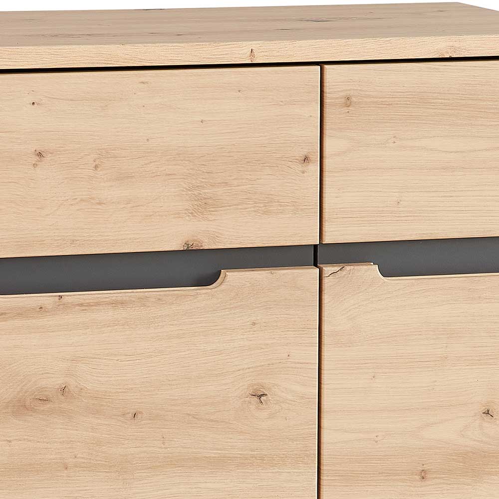 122 cm hoher Aktenschrank mit zwei Türen - Kuetra