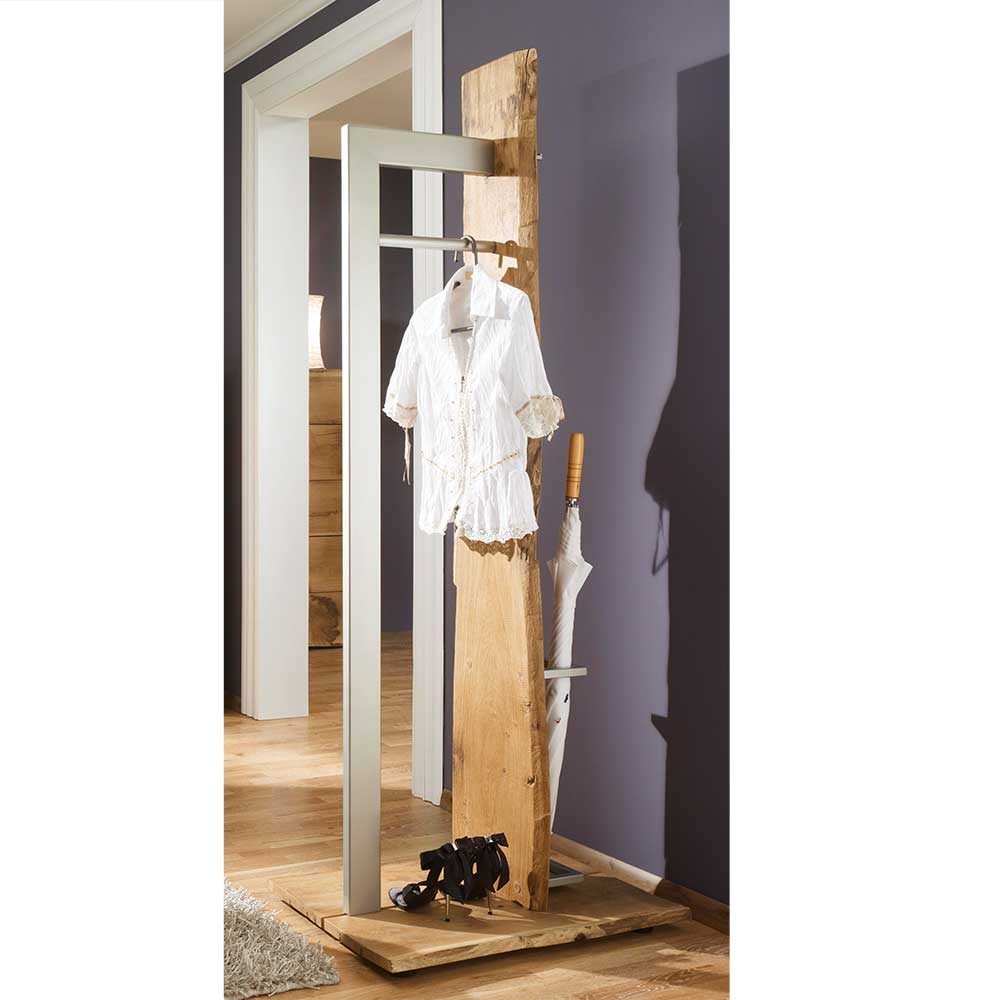 Design Standgarderobe aus Metall & Eiche - Avidora