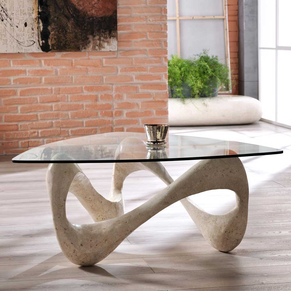 Design Couchtisch Orcia mit Glasplatte