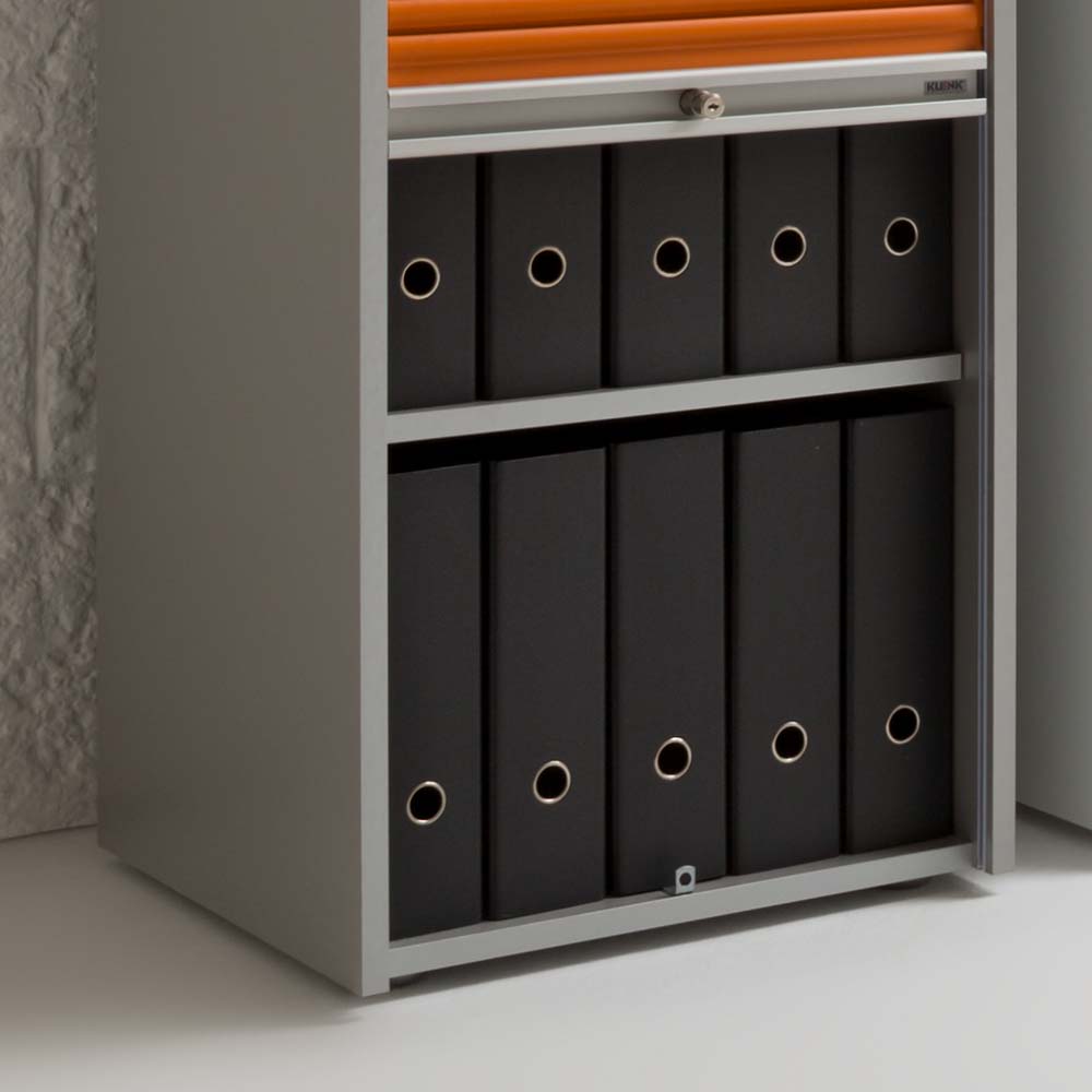 Roll-Laden Schrank in Orange Silber - Cookie