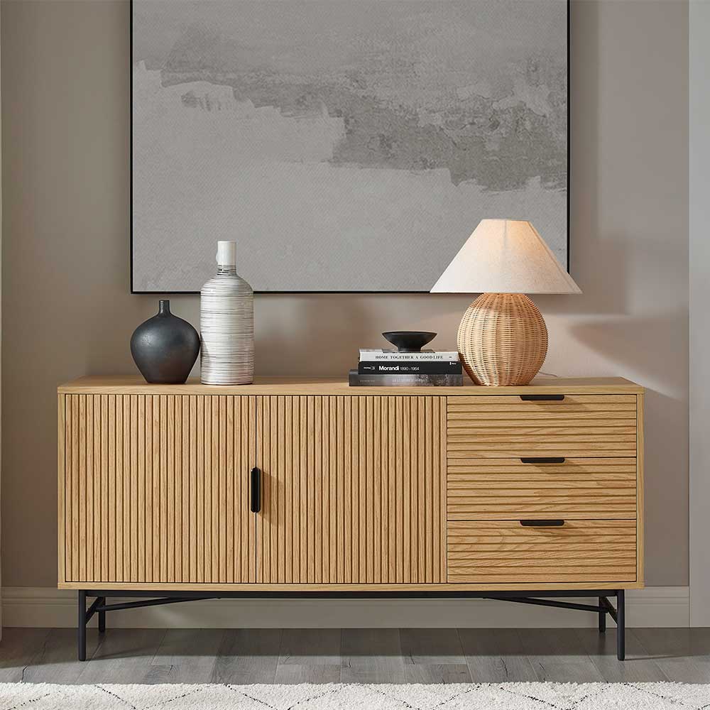 Scandi Sideboard in Eiche und Schwarz - Piassona