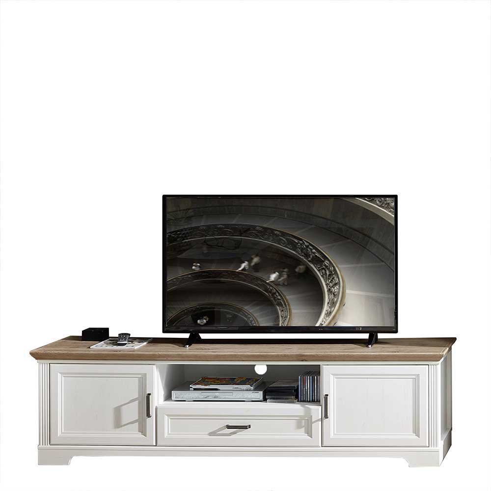 Landhaus TV Lowboard & Wandregal Set - Sinolita (zweiteilig)