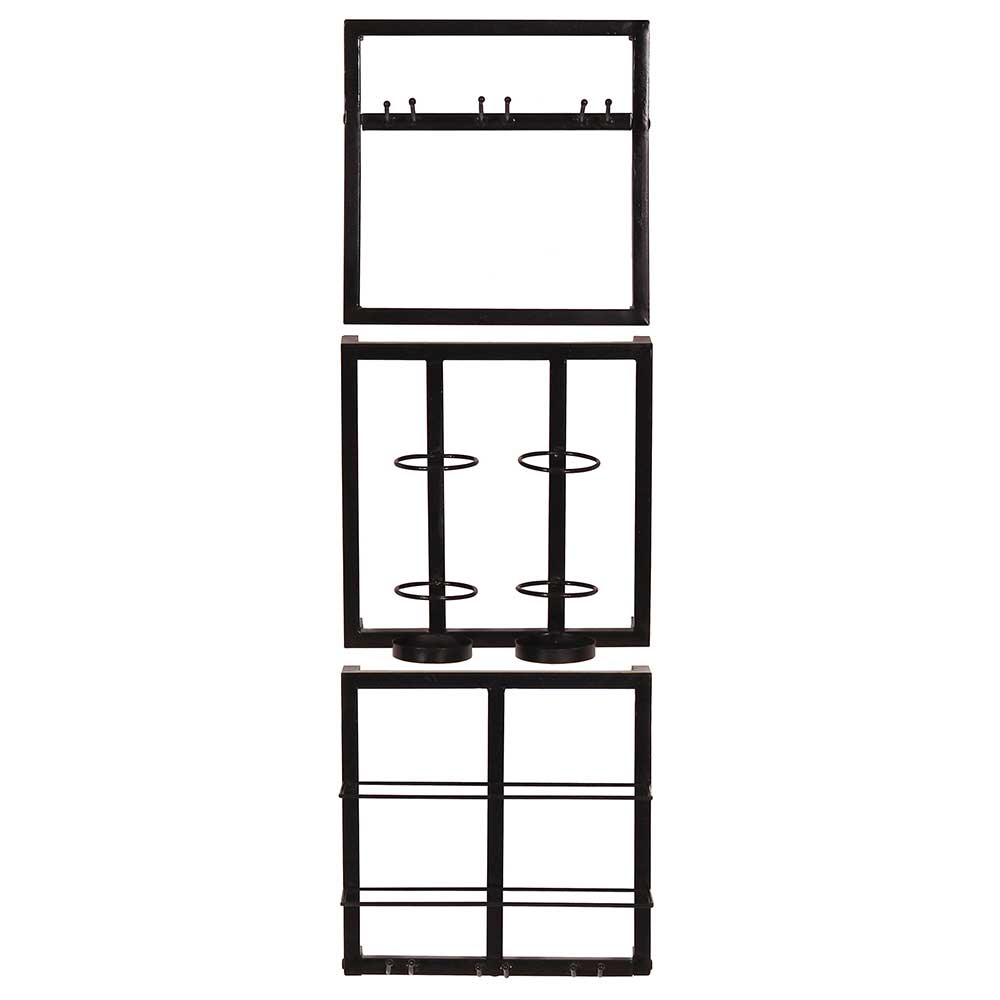 Schwarze Wandregale für Flaschen - Salbatrone (dreiteilig)