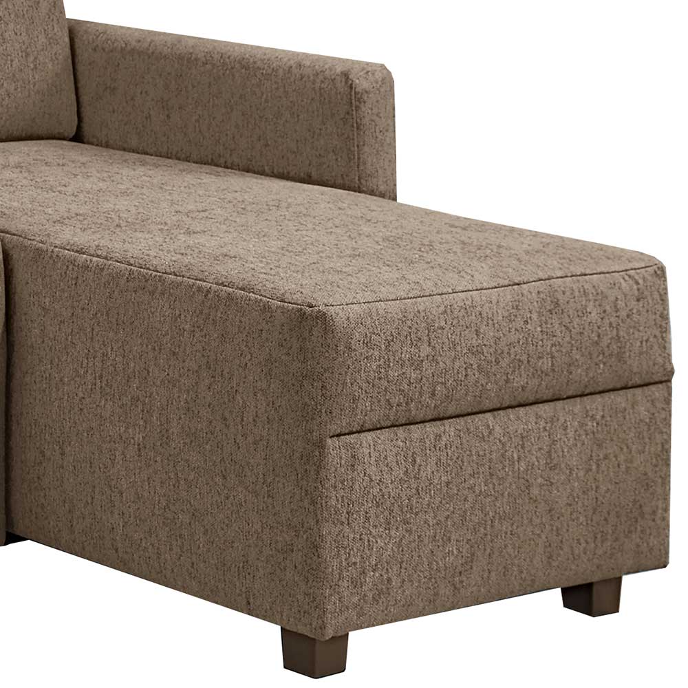 Ecksofa mit Schlaffunktion in Taupe - Movito