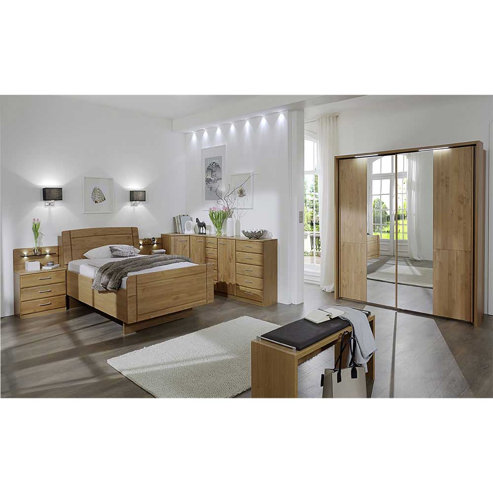 Schlafzimmer Set Kora aus Erle (achtteilig)