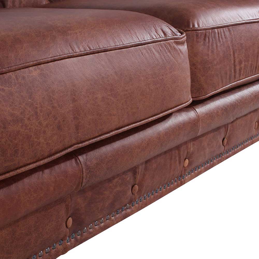 Chesterfield Ledersofa in Cognac Braun - Ultima