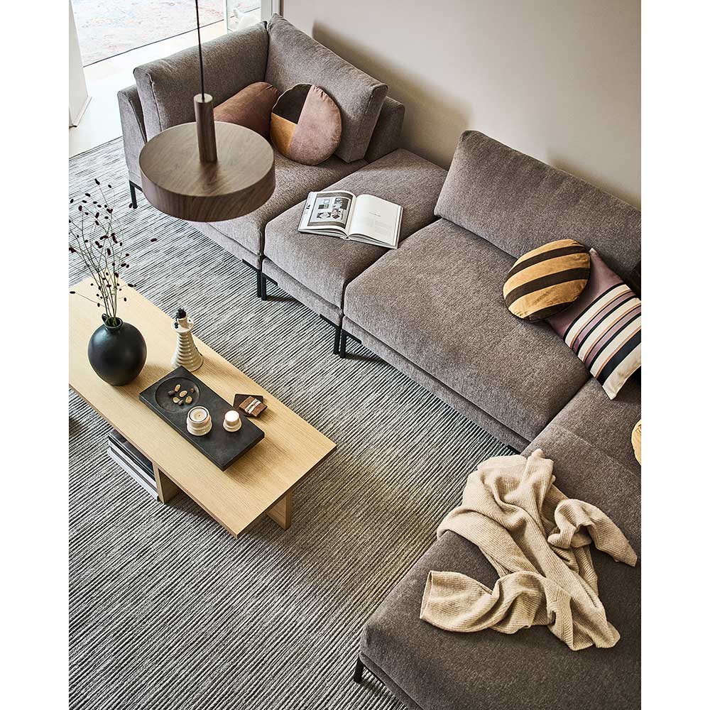 Sofa aus Modulen in Taupe Stoff - Birte