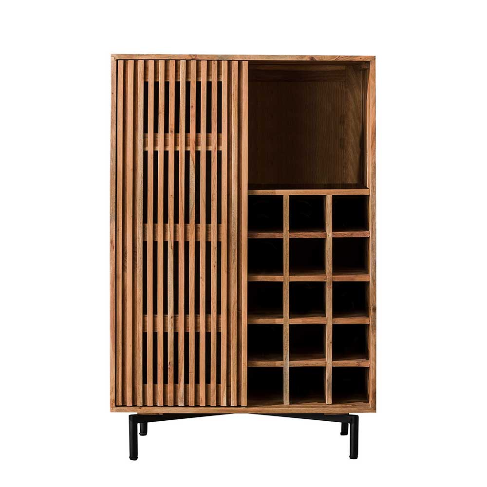 Design Weinschrank mit Lamellen Schiebetür - Janana