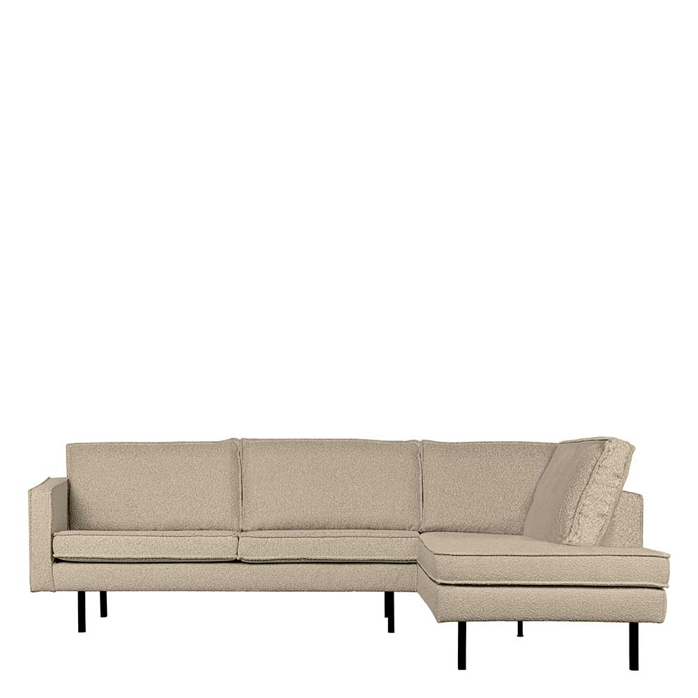 Wohnzimmer Ecksofa in Beige Boucle - Glamoure