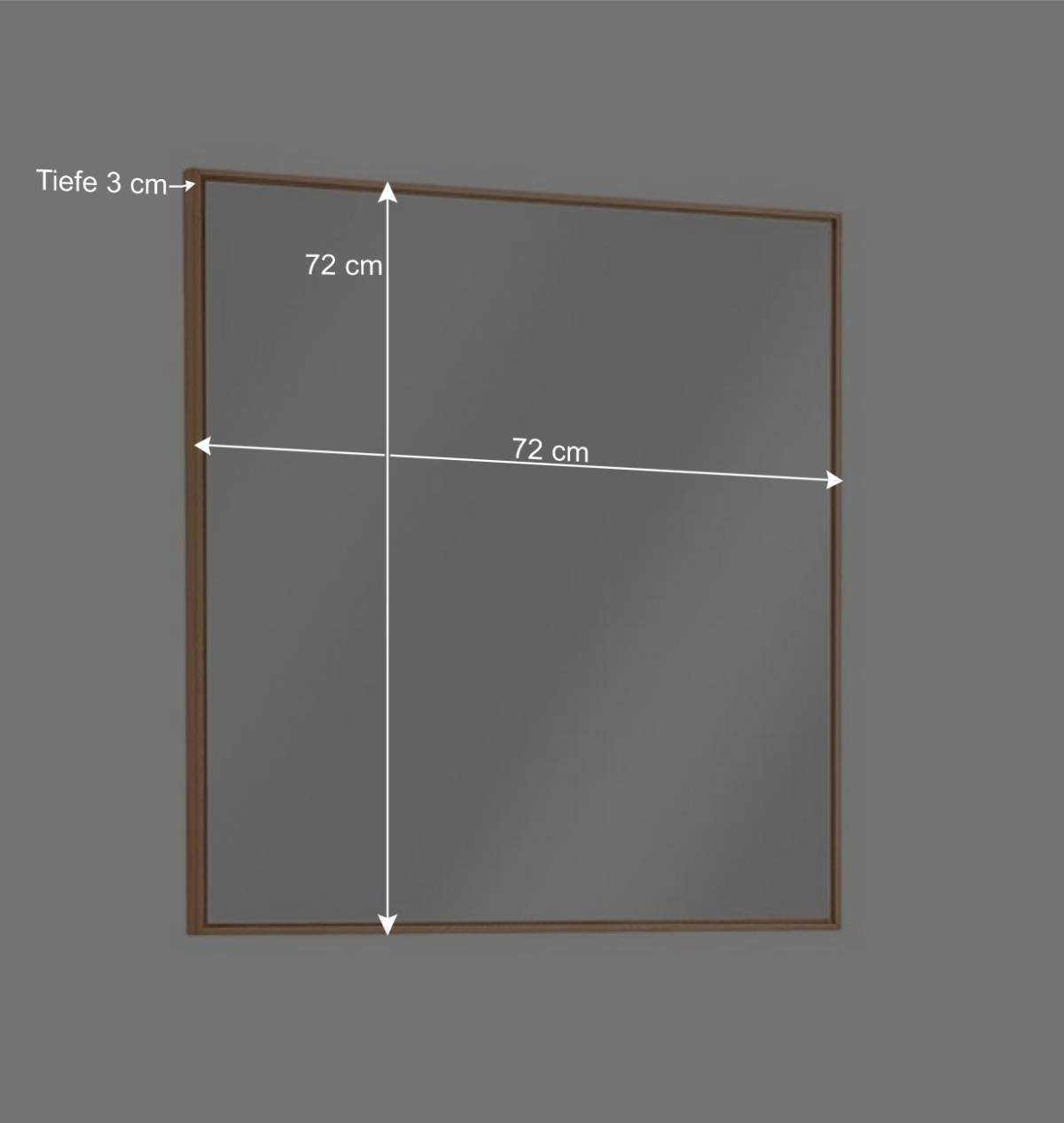 72x72 Flurspiegel mit Massivholz Wildeiche - Mandrey