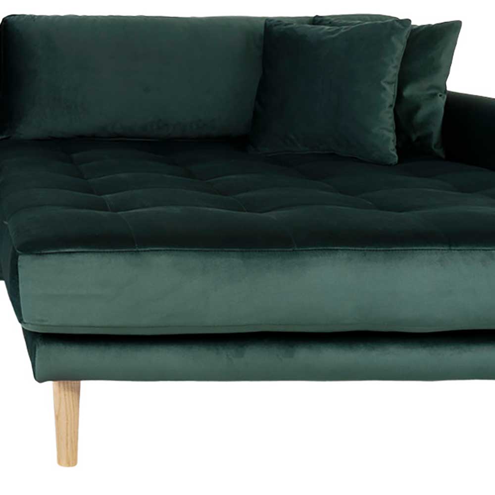 290x76x170 Samt Ecksofa im Skandi Design - Bonisa