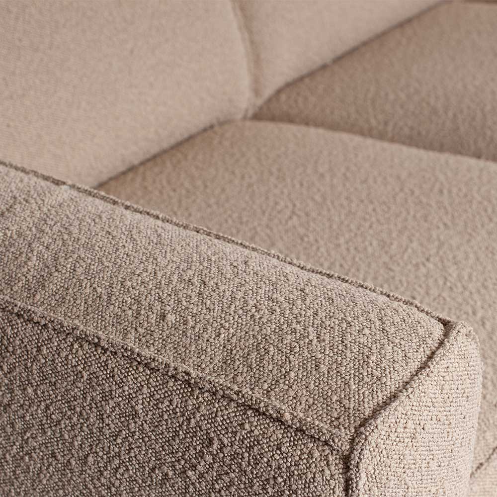 Boucle Couch 3er in Beige & Schwarz - Drike