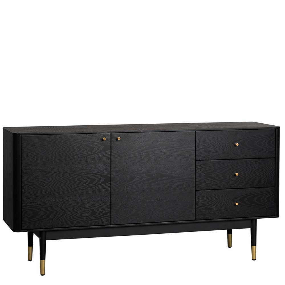 160x79x42 Design Sideboard in Schwarz - Orgevia