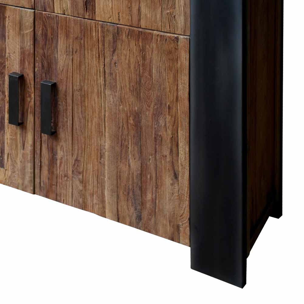 Highboard Bleska aus massivem Holz und Metall