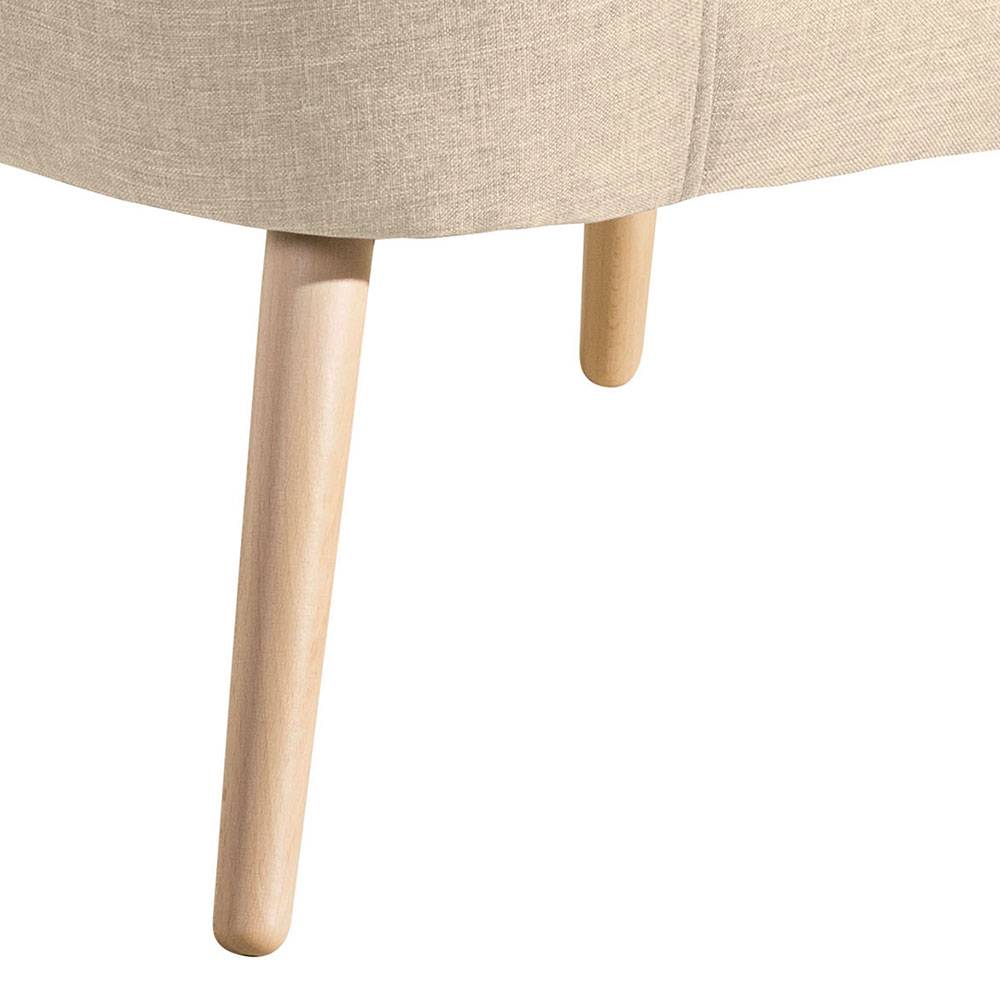 Polstersessel in Beige Webstoff - Hooka