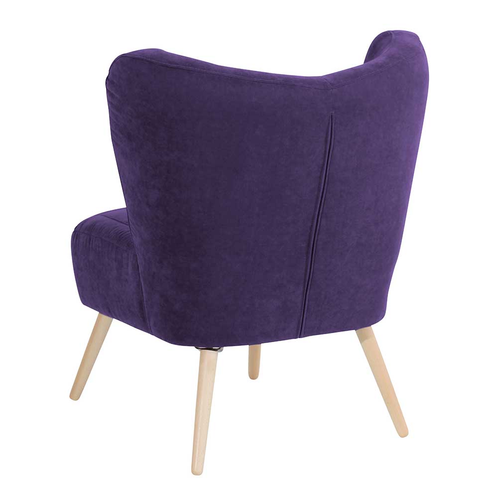 Polstersessel in Violett Velours - Coralla