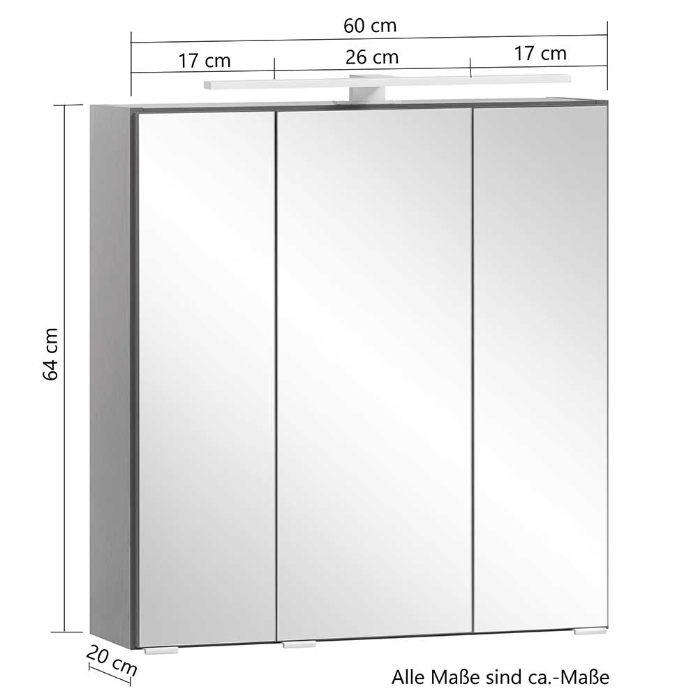 Bad Spiegelschrank in Wildeiche Optik - Drumias