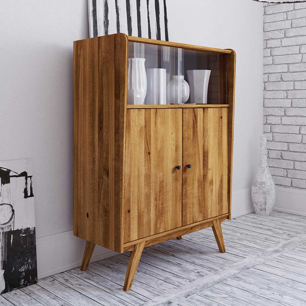 Schrank im Mid Century Stil aus Wildeiche Holz - Hardus