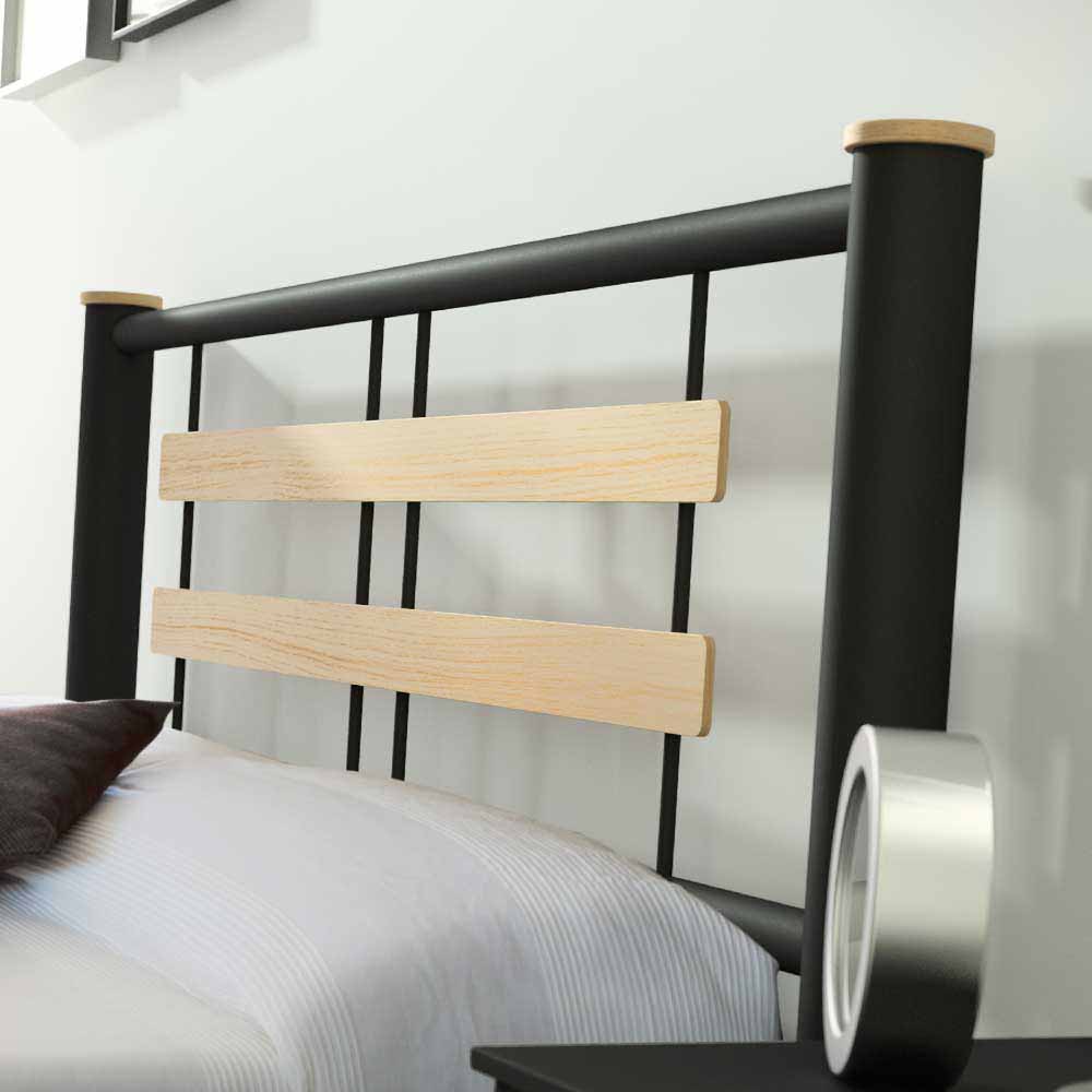 Futonbett Amsolia in Schwarz Metall