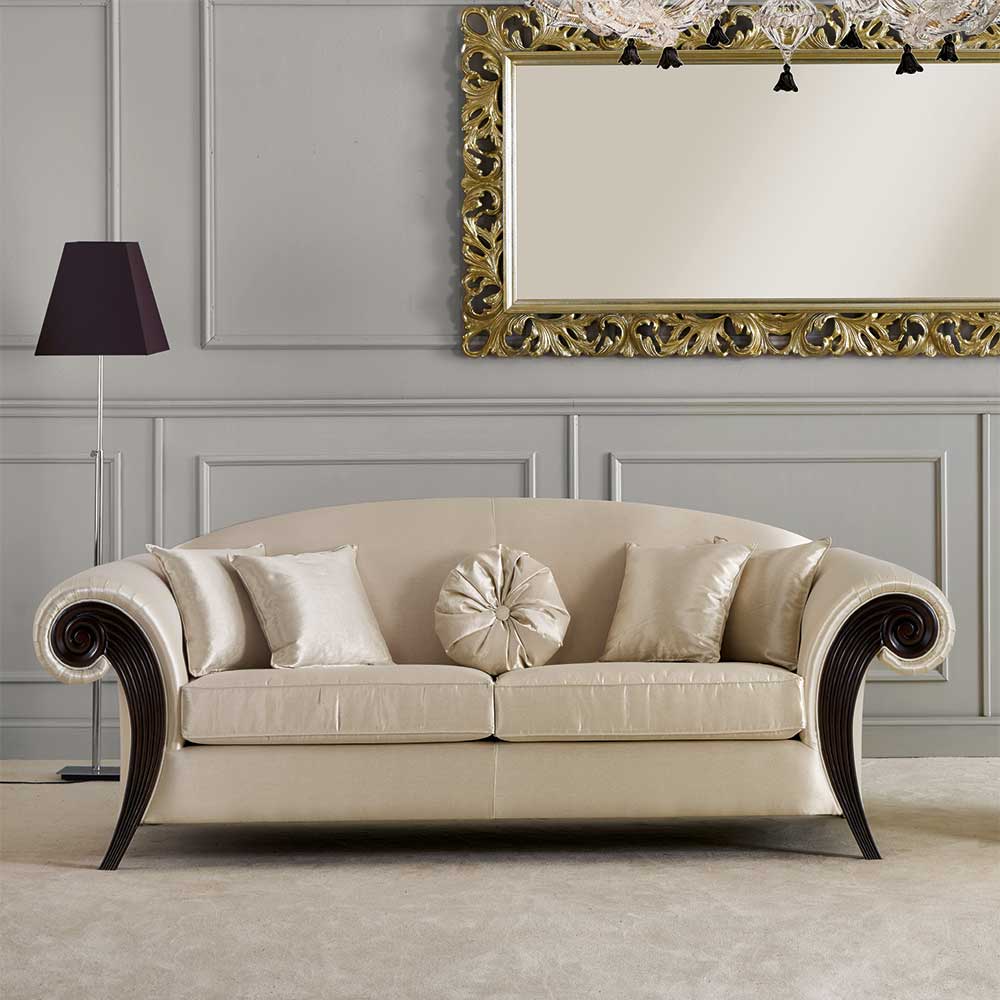 Dreisitzer Couch in Beige und Dunkelbraun - Ghaz