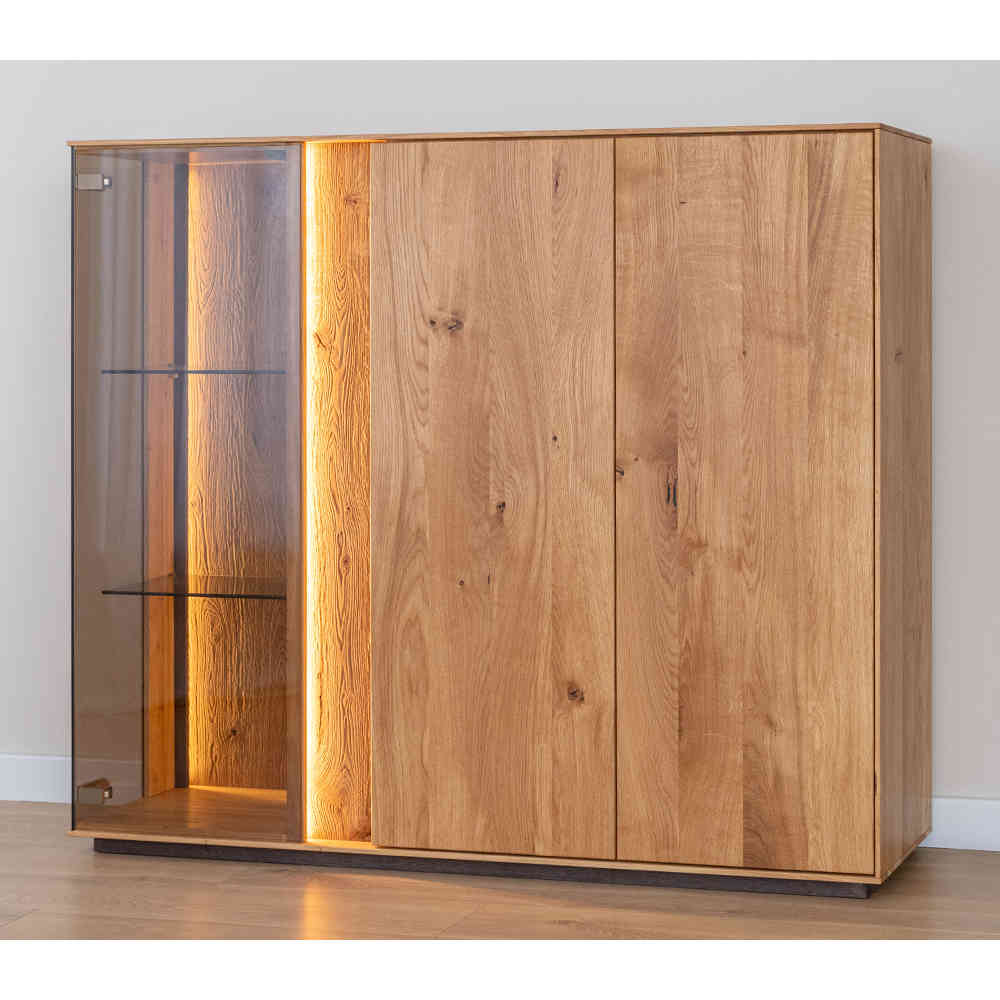 Wohnzimmerschrank mit Glas und LED Licht - Cocondar