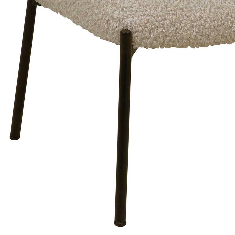 61x41x37 Hocker mit Plüschsitz in Beige - Nivata